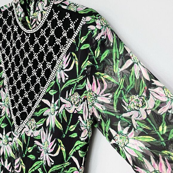 Dodo Bar Or Angelina Floral Print Jeweled Maxi Dress Long Sleeve‎ Formal 44/8 US - Picture 7 of 16